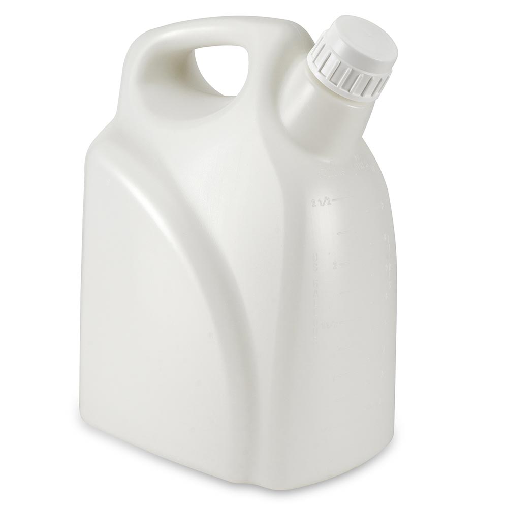 Globe Scientific Jerrican, Rectangular with Handle, HDPE, 10 Liter, White PP Screwcap, Molded Graduations Jerrican;Rectangular with Handle;HDPE;10 Liter;White PP Screwcap;Molded Graduations